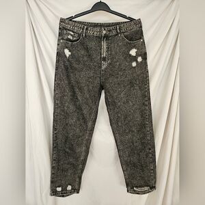 SHEIN Women's Relaxed Black Distressed Jeans